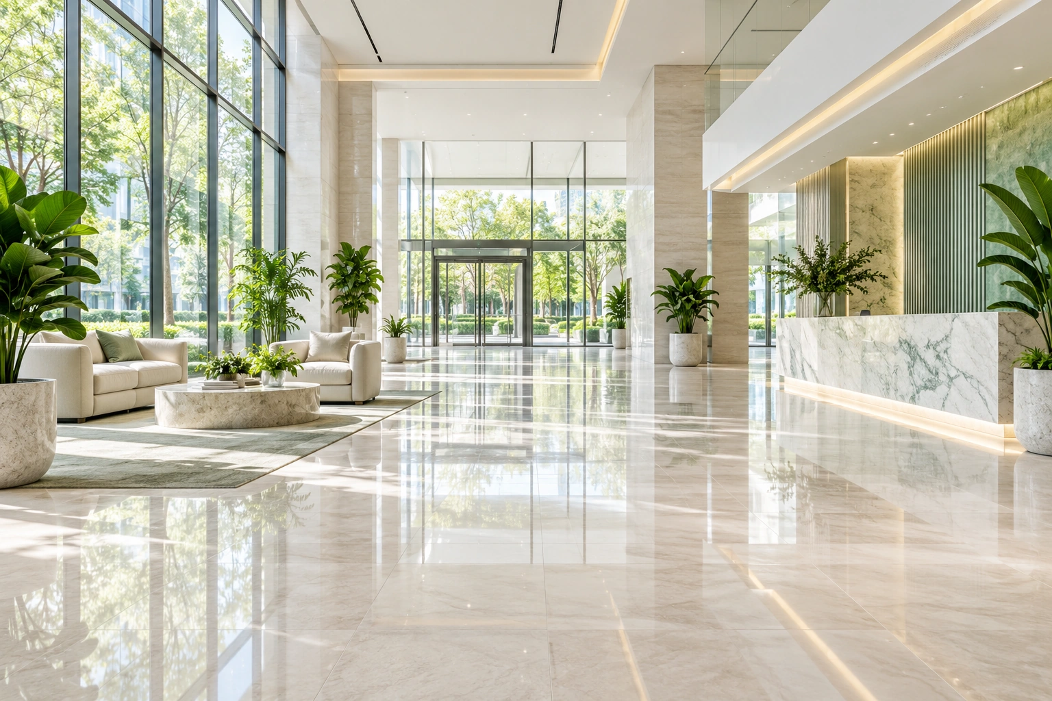Clean commercial floor